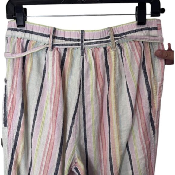 Zac & Rachel multicolor pastel stripes cropped pants size M - Picture 5 of 6